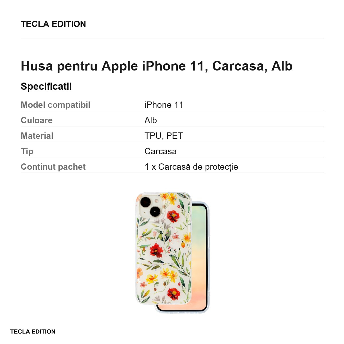 Husa Glow Glam pentru Apple iPhone 11, Carcasa, Alb [3]
