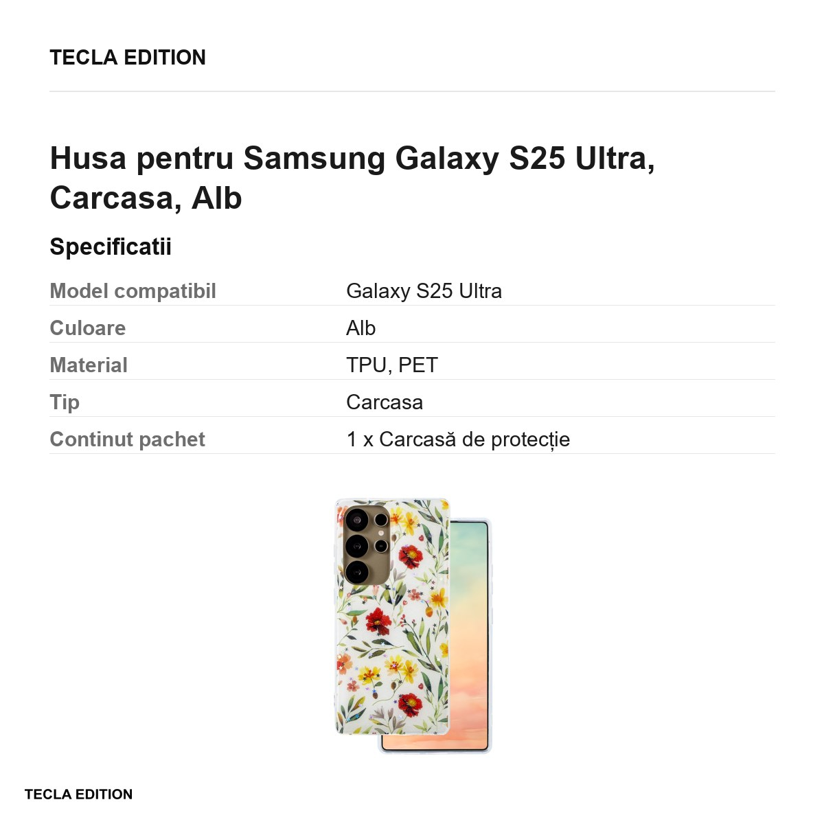 Husa Glow Glam pentru Samsung Galaxy S25 Ultra, Carcasa, Alb [3]