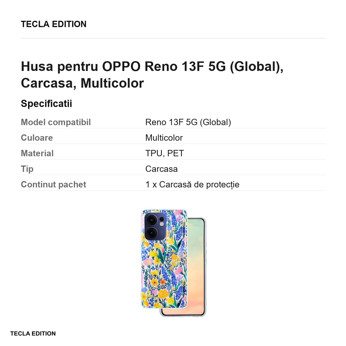 Husa Glow Glam rustic pentru OPPO Reno 13F 5G (Global), Carcasa, Multicolor [3]