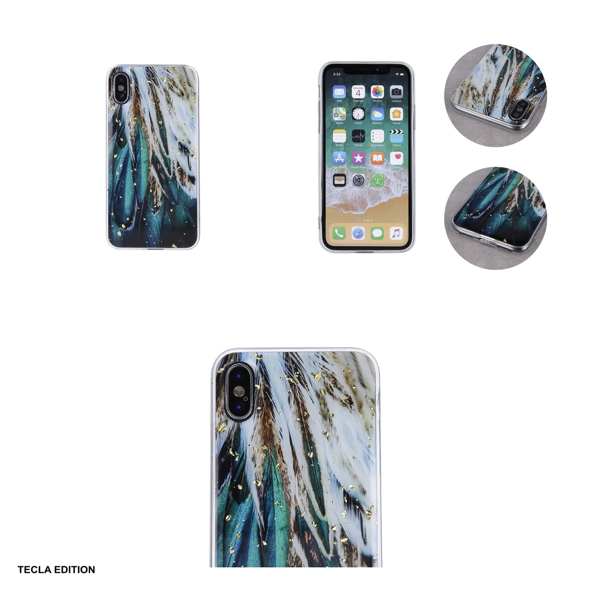 Husa Gold Glam feathers pentru Samsung Galaxy A25 5G (Global), Carcasa, Multicolor [4]