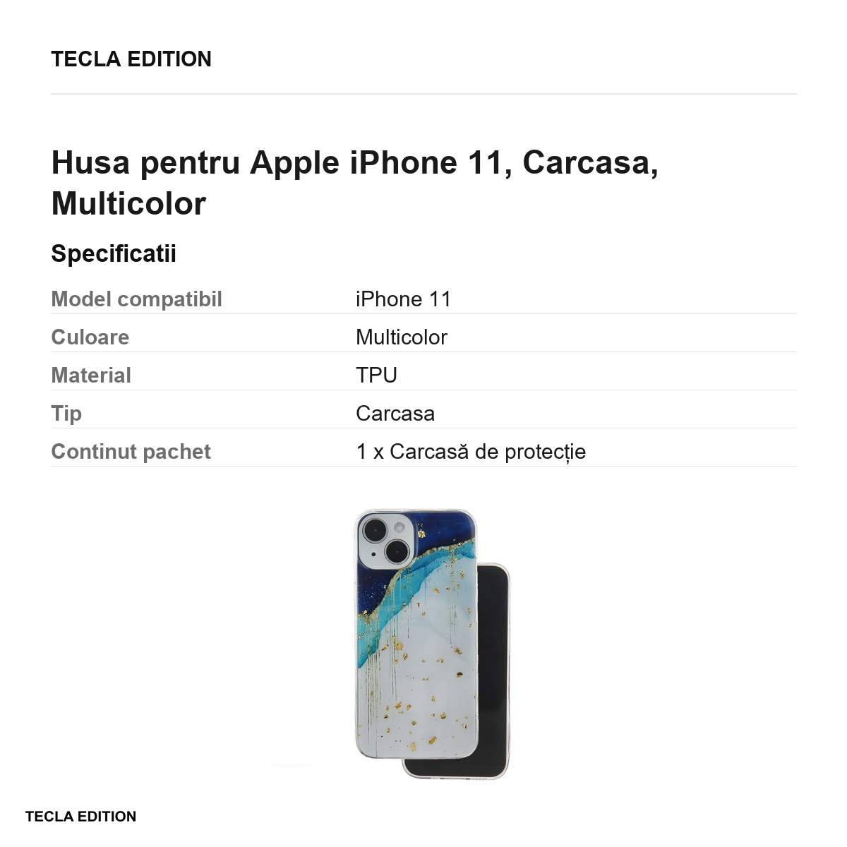 Husa Gold Glam iceberg pentru Apple iPhone 11, Carcasa, Multicolor [3]