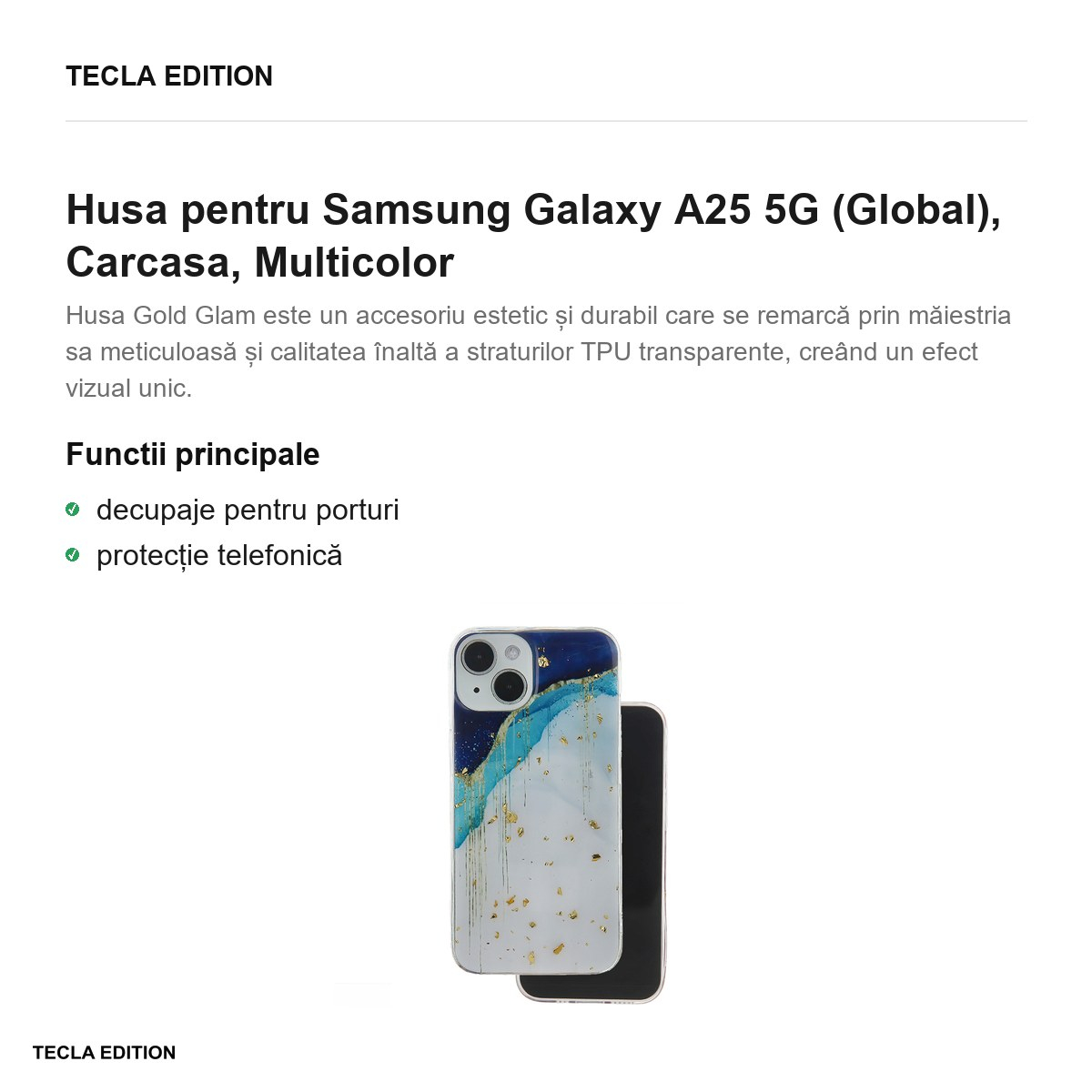 Husa Gold Glam iceberg pentru Samsung Galaxy A25 5G (Global), Carcasa, Multicolor [2]