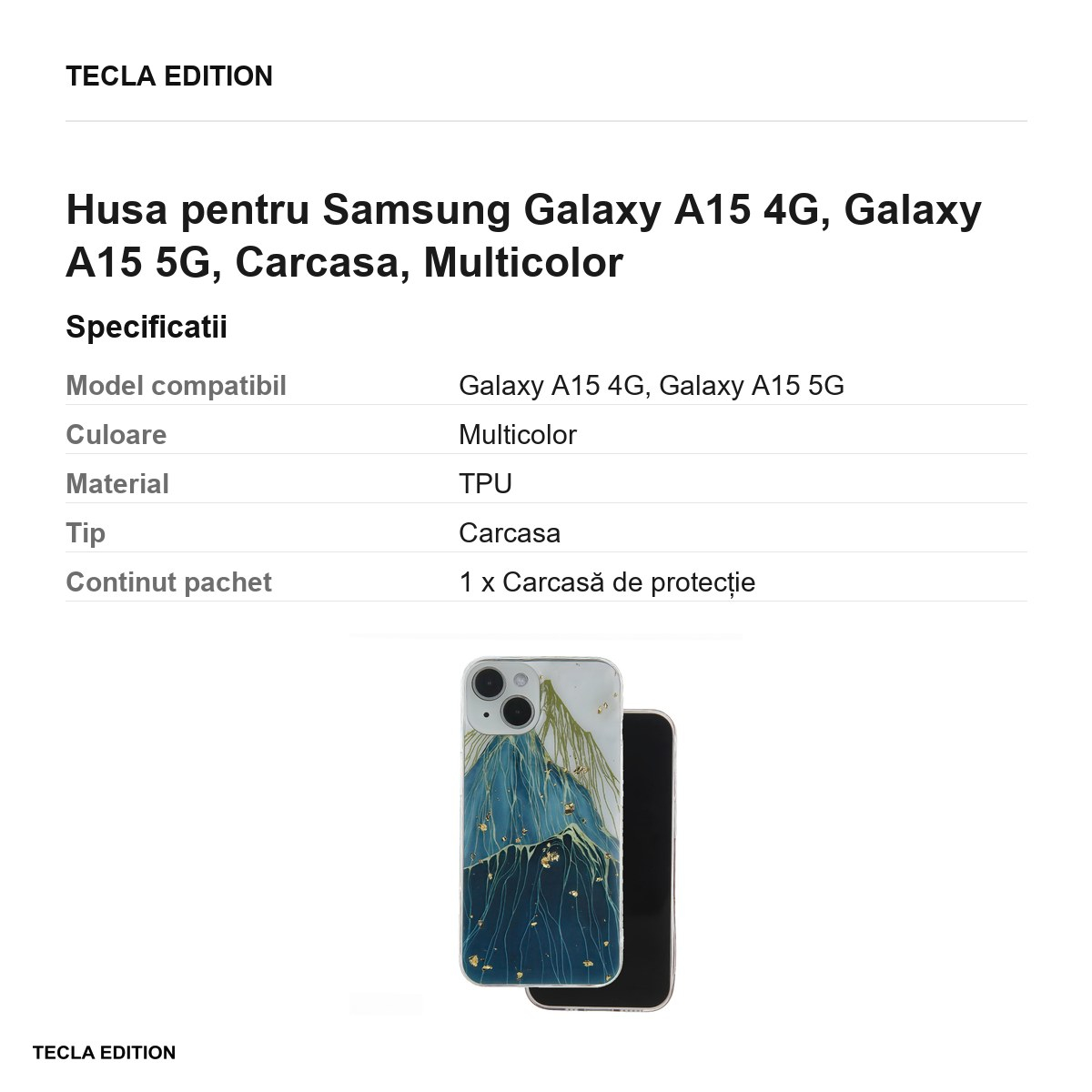 Husa Gold Glam mountain pentru Samsung Galaxy A15 4G, Galaxy A15 5G, Carcasa, Multicolor [3]