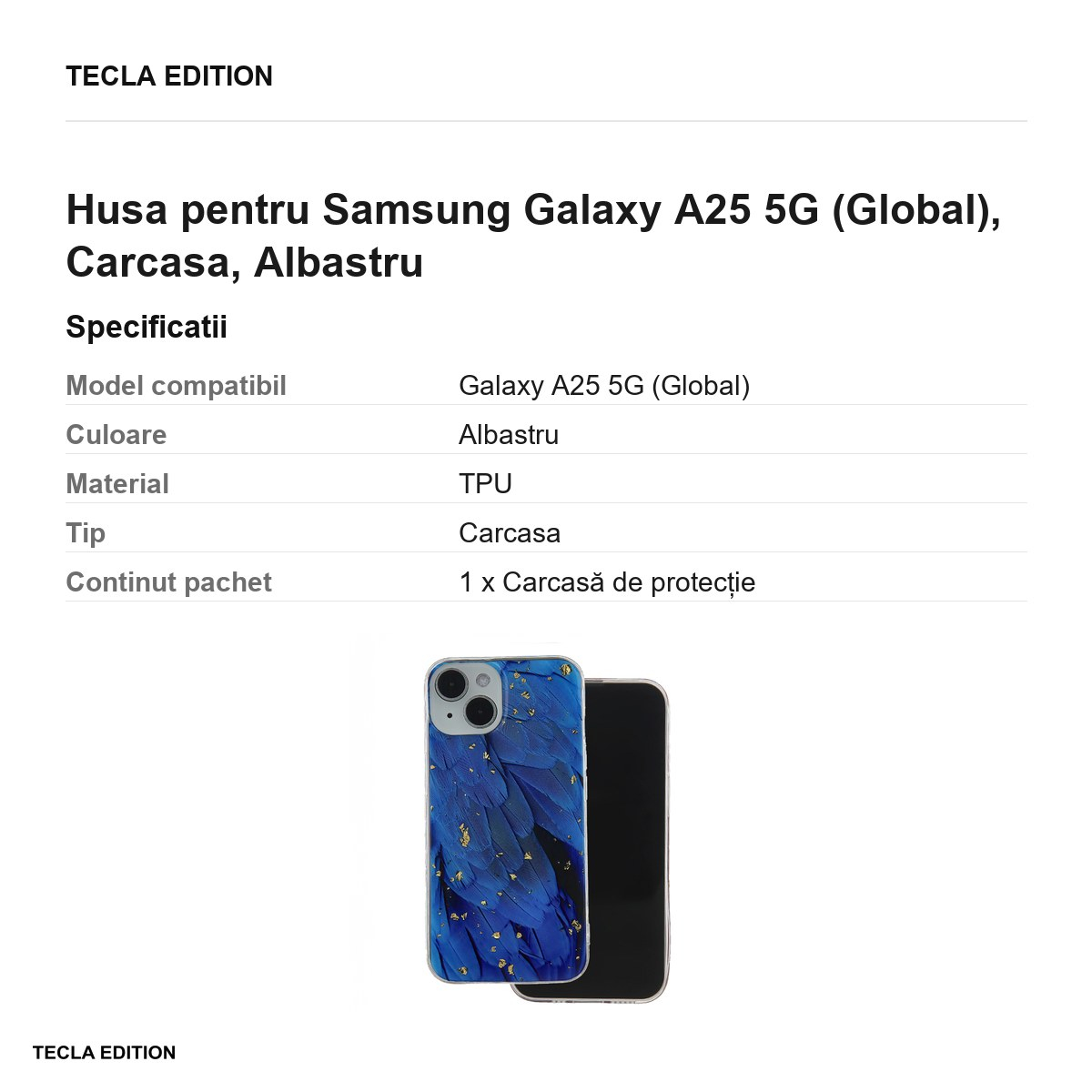 Husa Gold Glam pentru Samsung Galaxy A25 5G (Global), Carcasa, Albastru [3]