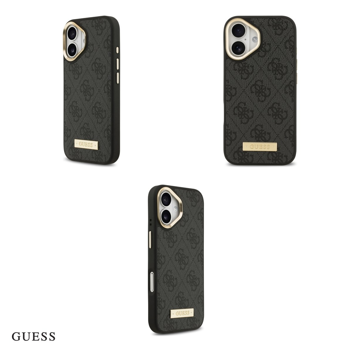 Husa Guess 4g Logo Plate pentru iPhone 17, Carcasa magnetica, Negru [4]
