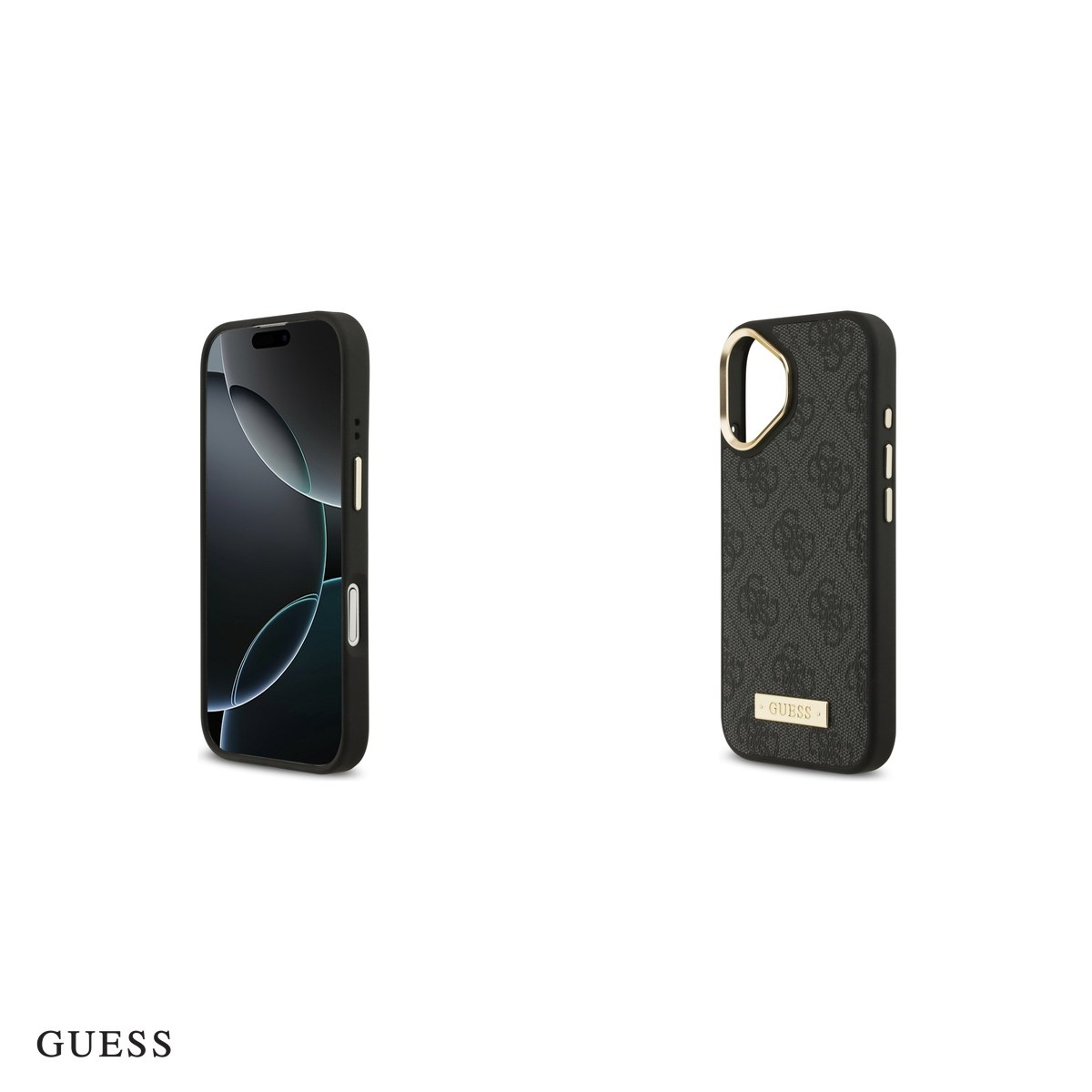 Husa Guess 4g Logo Plate pentru iPhone 17, Carcasa magnetica, Negru [5]