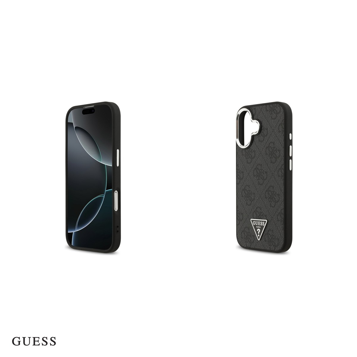 Husa Guess 4g PU Leather Triangle Logo pentru iPhone 17, Carcasa magnetica, Negru [5]