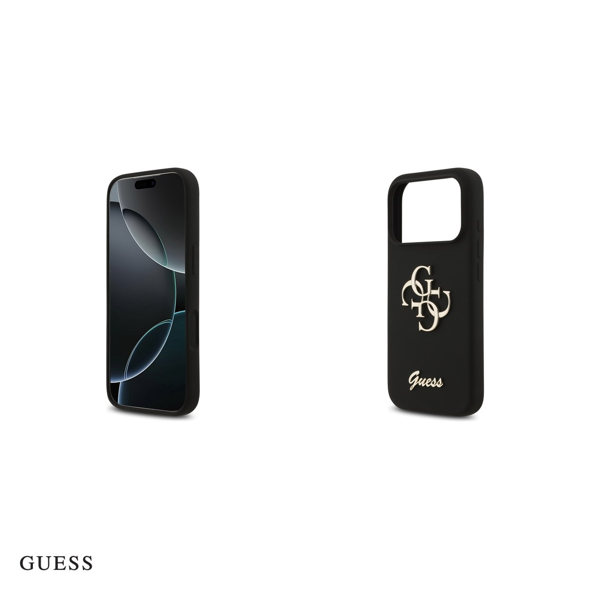 Husa Guess Silicone Big 4g Script pentru iPhone 17 Pro, Carcasa, Negru [5]