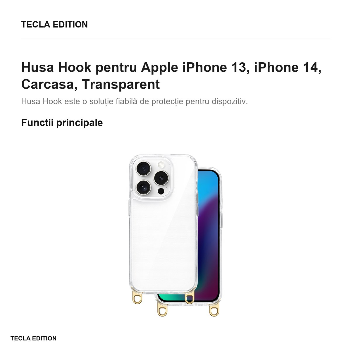 Husa Hook pentru Apple iPhone 13, iPhone 14, Carcasa, Auriu [2]