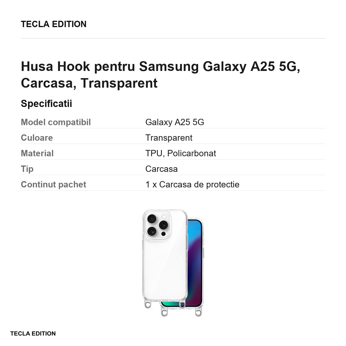 Husa Hook pentru Samsung Galaxy A25 5G, Carcasa, Argintiu [3]