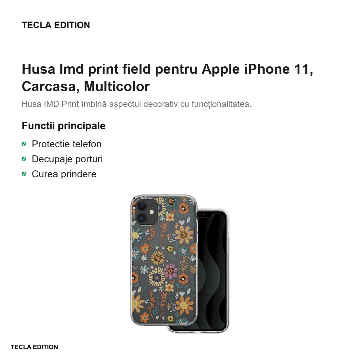 Husa Imd print field pentru Apple iPhone 11, Carcasa, Multicolor [2]