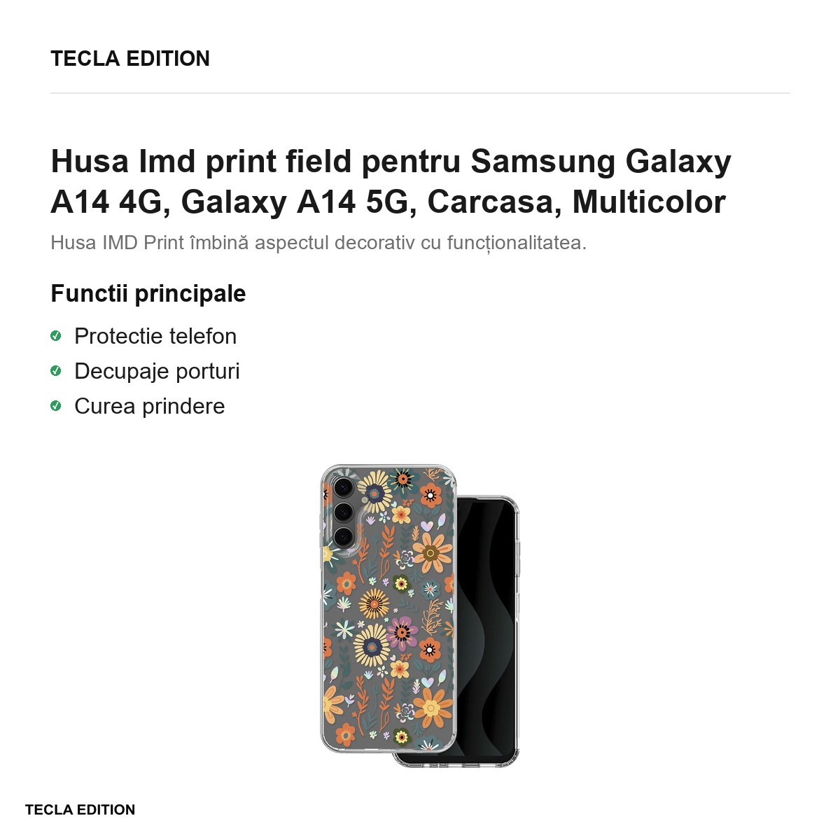Husa Imd print field pentru Samsung Galaxy A14 4G, Galaxy A14 5G, Carcasa, Multicolor [2]