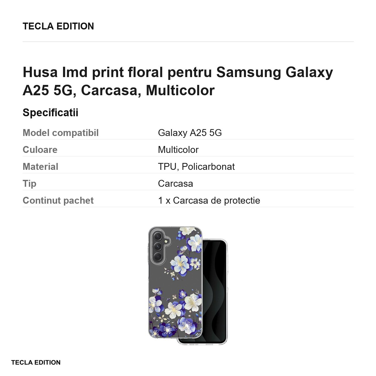 Husa Imd print floral pentru Samsung Galaxy A25 5G, Carcasa, Multicolor [3]