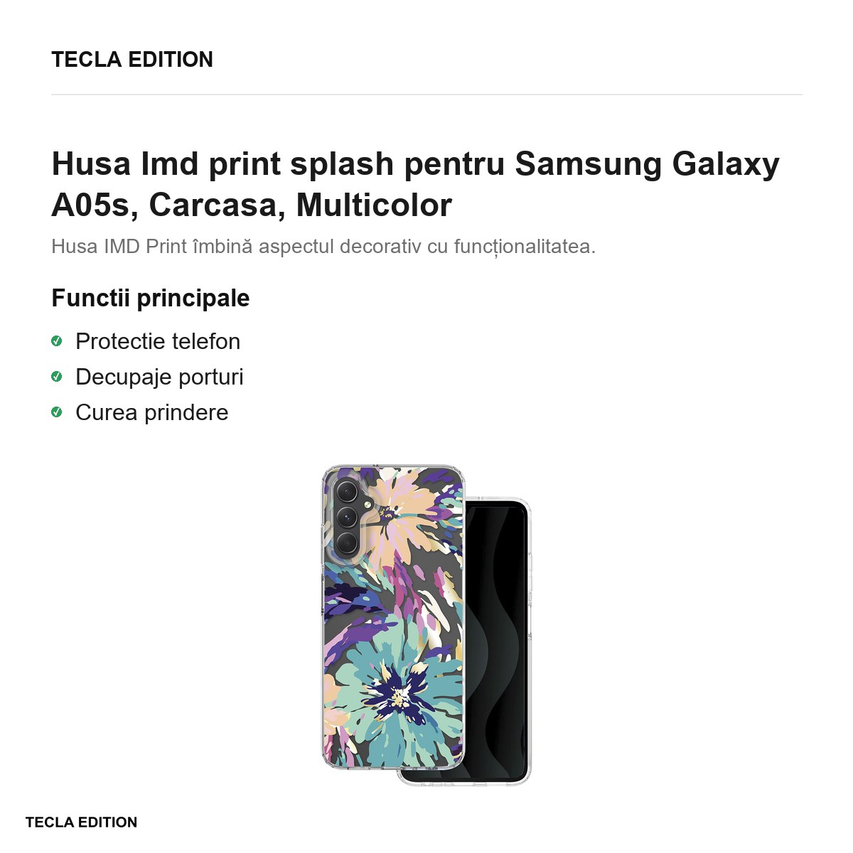 Husa Imd print splash pentru Samsung Galaxy A05s, Carcasa, Multicolor [2]