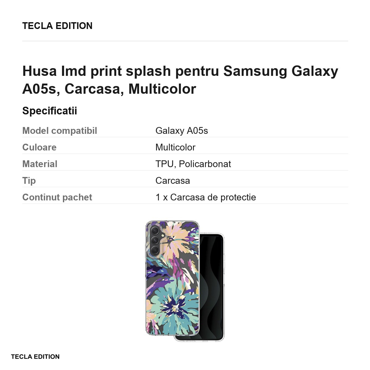 Husa Imd print splash pentru Samsung Galaxy A05s, Carcasa, Multicolor [3]