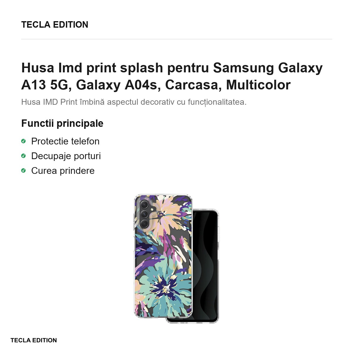 Husa Imd print splash pentru Samsung Galaxy A13 5G, Galaxy A04s, Carcasa, Multicolor [2]
