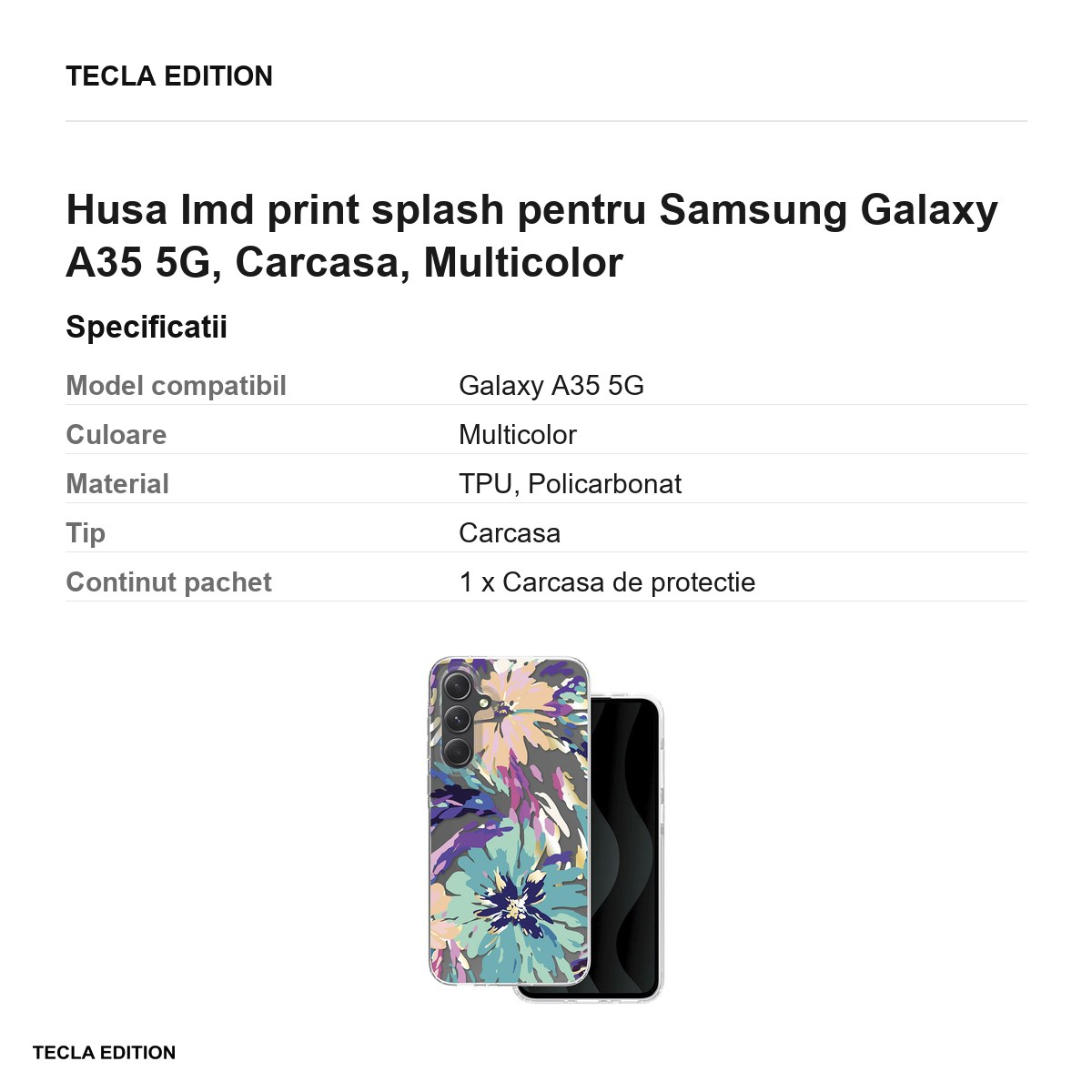Husa Imd print splash pentru Samsung Galaxy A35 5G, Carcasa, Multicolor [3]