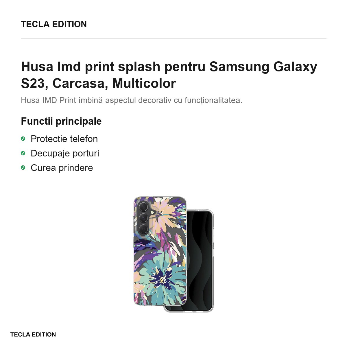 Husa Imd print splash pentru Samsung Galaxy S23, Carcasa, Multicolor [2]