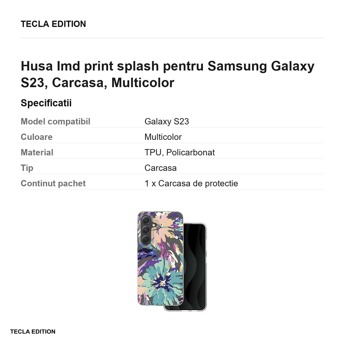 Husa Imd print splash pentru Samsung Galaxy S23, Carcasa, Multicolor [3]
