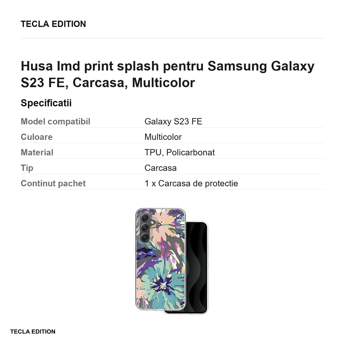 Husa Imd print splash pentru Samsung Galaxy S23 FE, Carcasa, Multicolor [3]