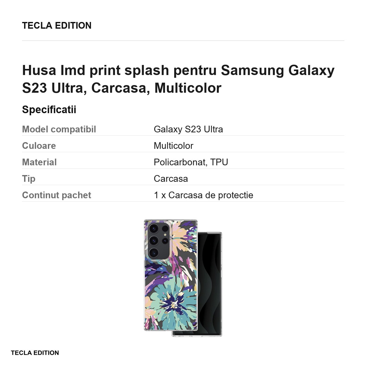 Husa Imd print splash pentru Samsung Galaxy S23 Ultra, Carcasa, Multicolor [3]