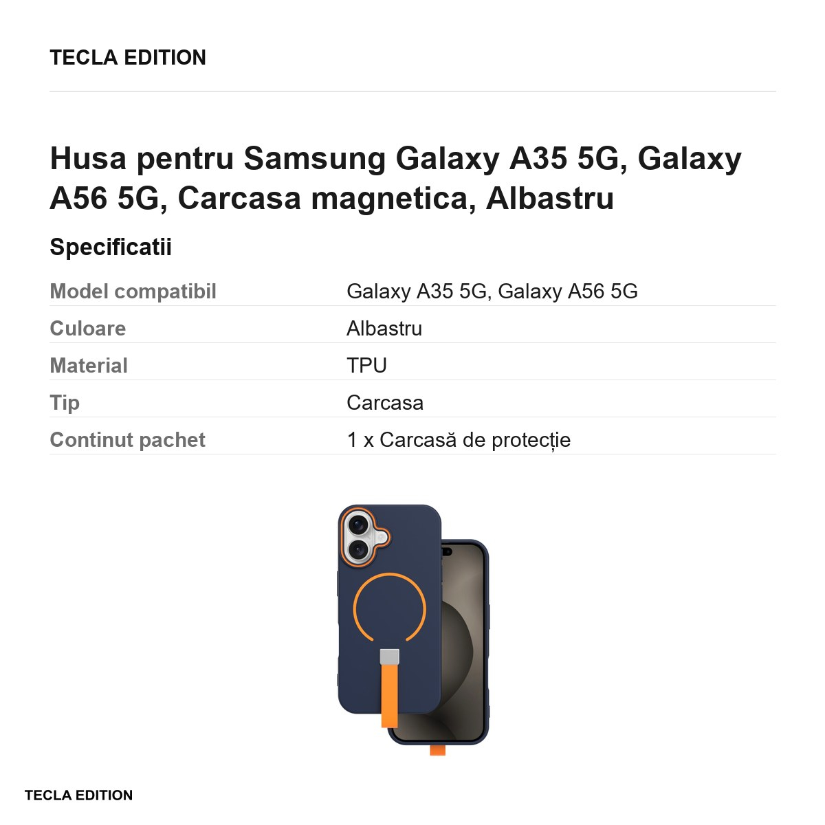 Husa Loop Thin Mag pentru Samsung Galaxy A35 5G, Galaxy A56 5G, Carcasa magnetica, Albastru [3]