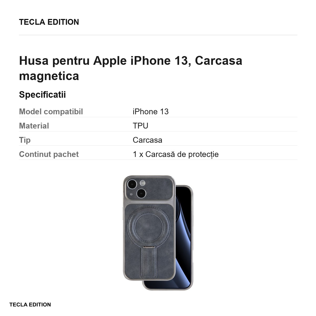 Husa Luxgrip Mag pentru Apple iPhone 13, Carcasa magnetica, Gri [6]
