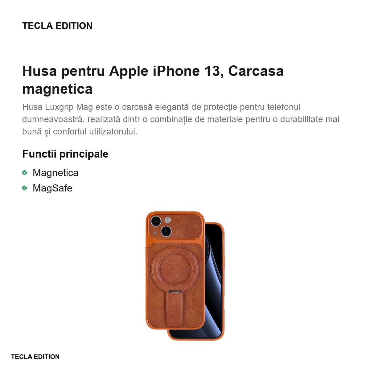 Husa Luxgrip Mag pentru Apple iPhone 13, Carcasa magnetica, Portocaliu [3]