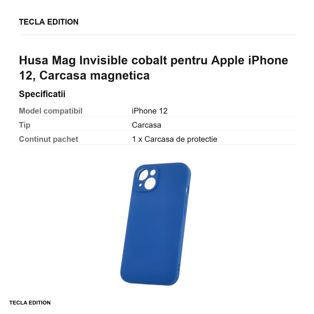 Husa Mag Invisible cobalt pentru Apple iPhone 12, Carcasa magnetica [3]