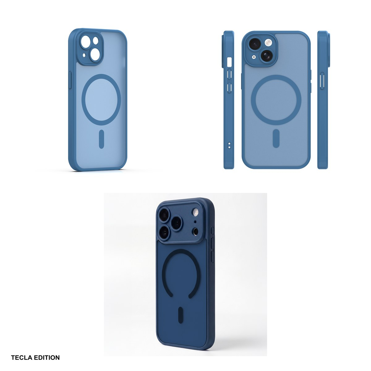 Husa Mag Matt pentru Apple iPhone 15, Carcasa magnetica, Albastru inchis [4]