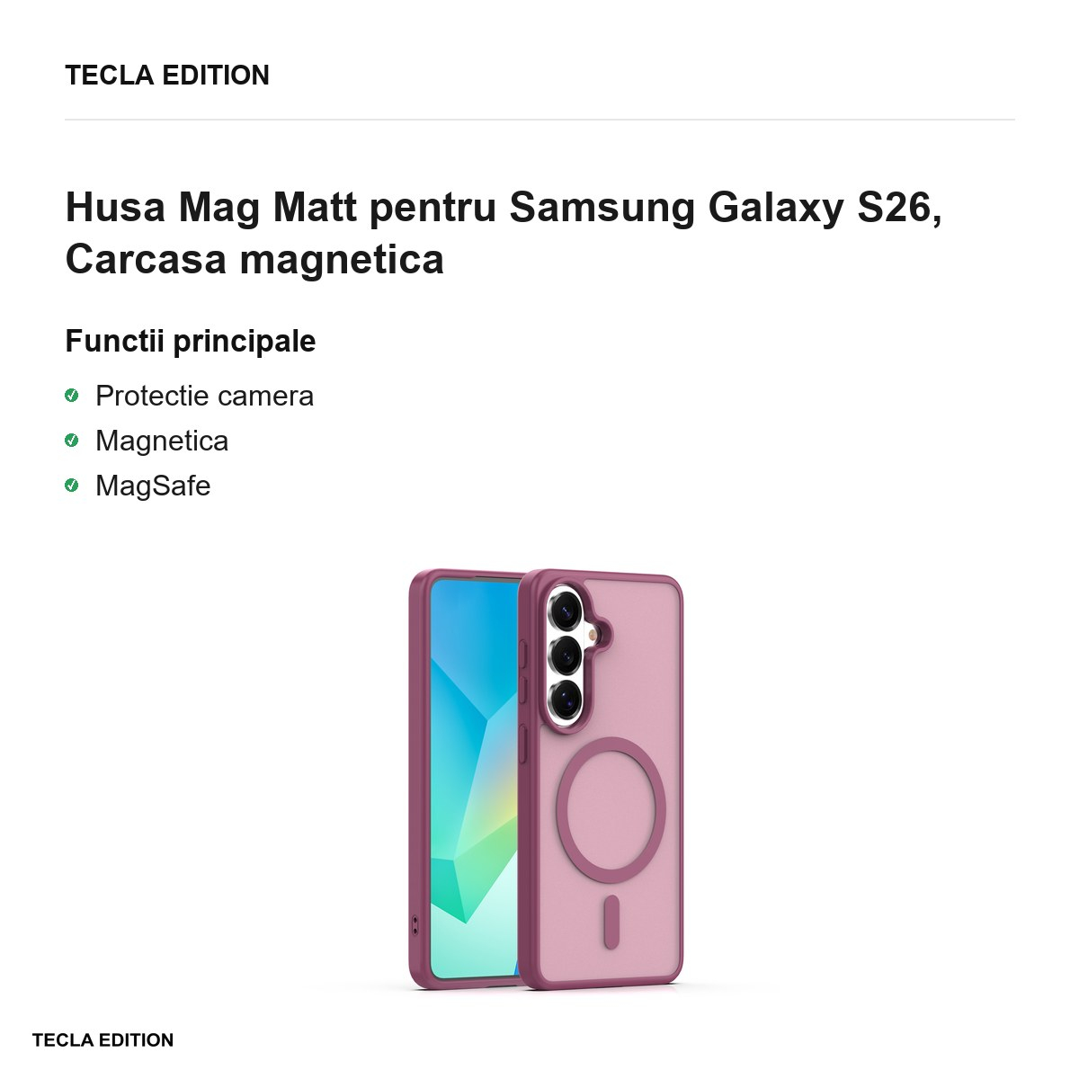 Husa Mag Matt pentru Samsung Galaxy S26, Carcasa magnetica [2]