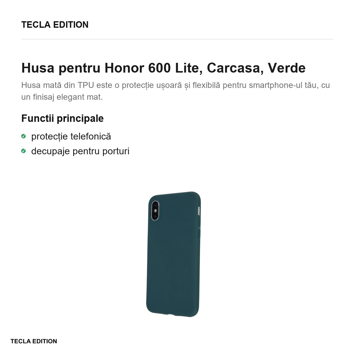 Husa Matt TPU forest pentru Honor 600 Lite, Carcasa, Verde [2]