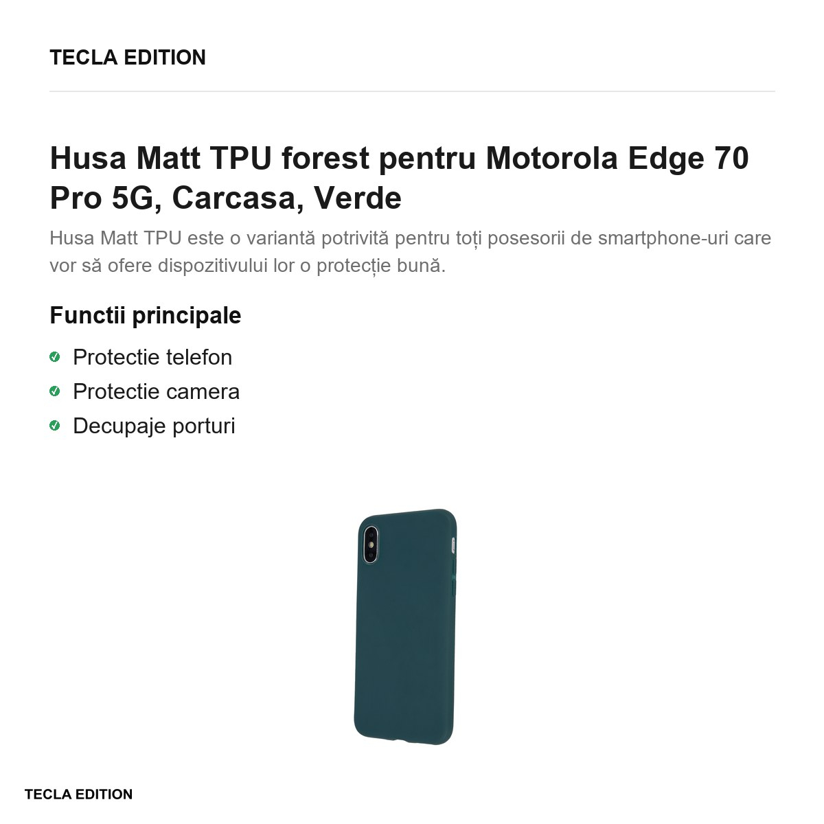 Husa Matt TPU forest pentru Motorola Edge 70 Pro 5G, Carcasa, Verde [2]