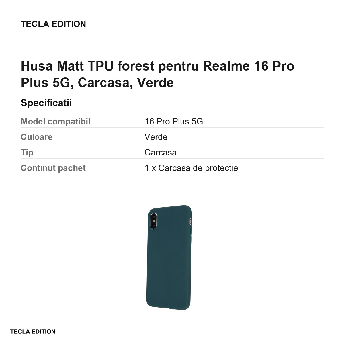 Husa Matt TPU forest pentru Realme 16 Pro Plus 5G, Carcasa, Verde [3]