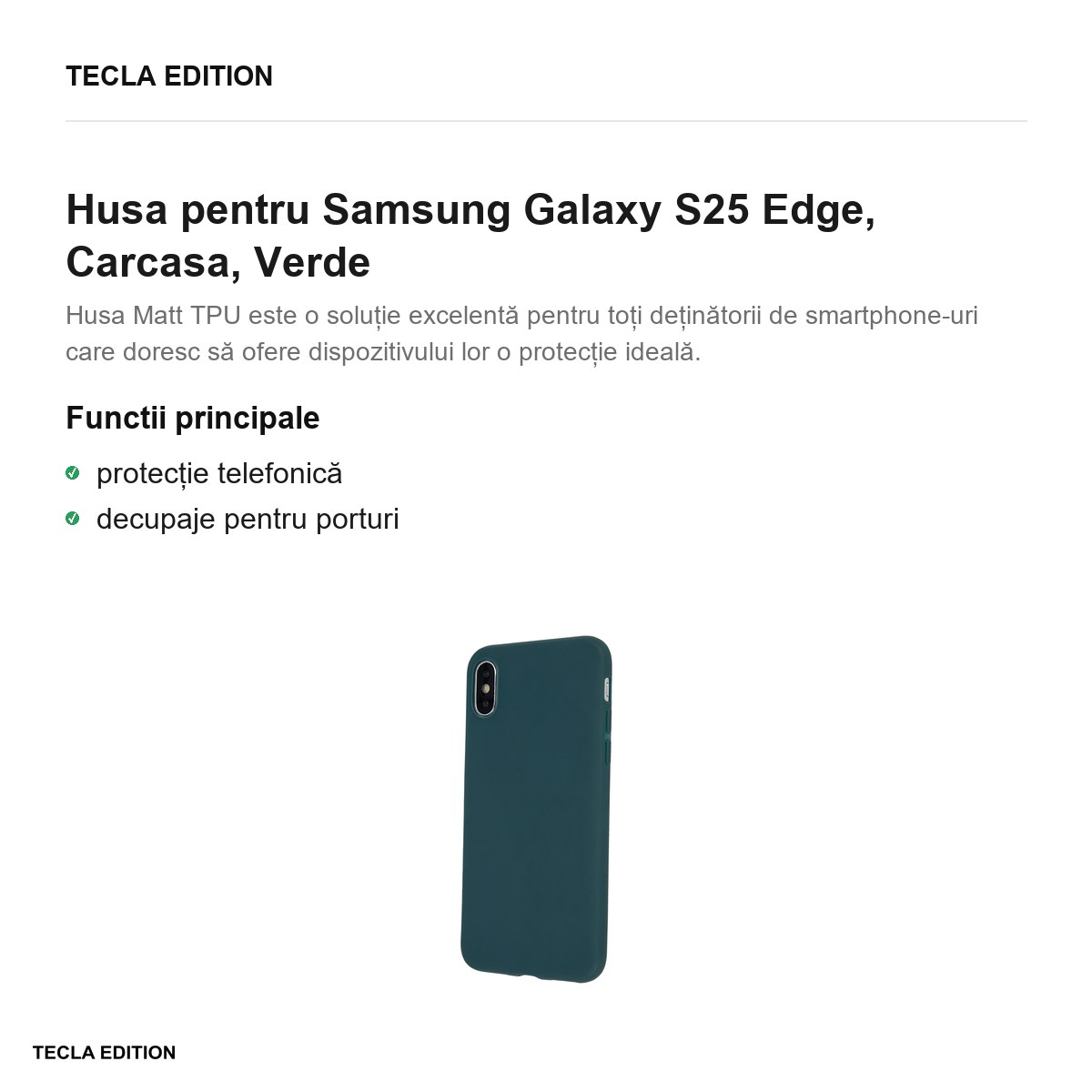 Husa Matt TPU forest pentru Samsung Galaxy S25 Edge, Carcasa, Verde [2]