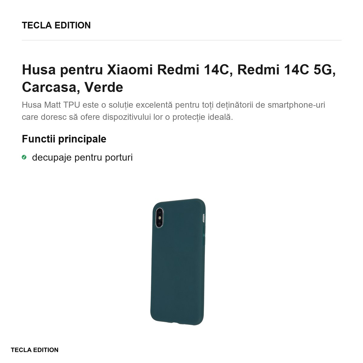 Husa Matt TPU forest pentru Xiaomi Redmi 14C, Redmi 14C 5G, Carcasa, Verde [2]