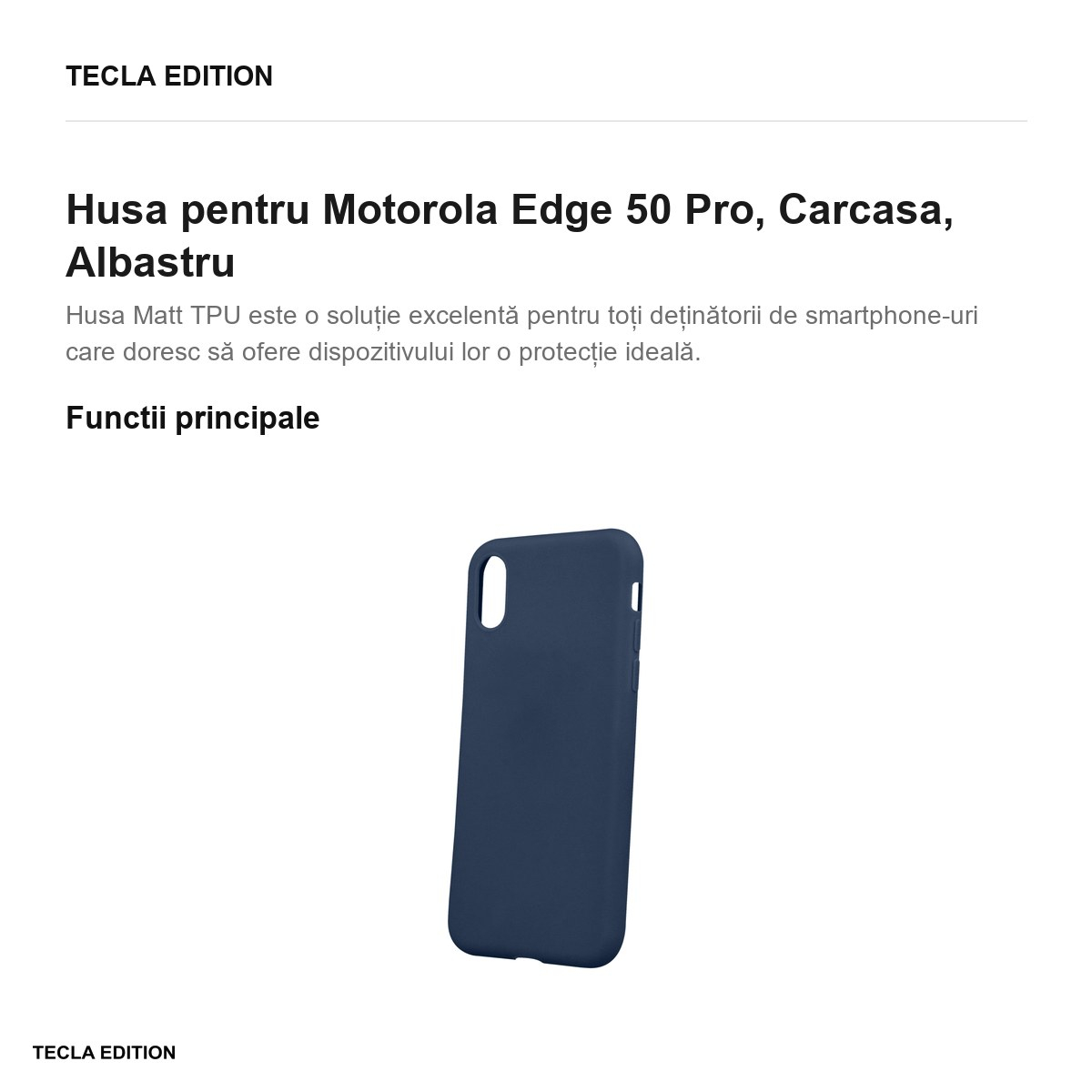 Husa Matt TPU pentru Motorola Edge 50 Pro, Carcasa, Albastru [2]