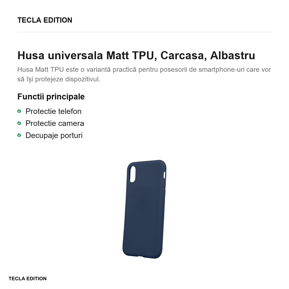 Husa Matt TPU pentru Xiaomi 17T, Carcasa, Albastru [2]