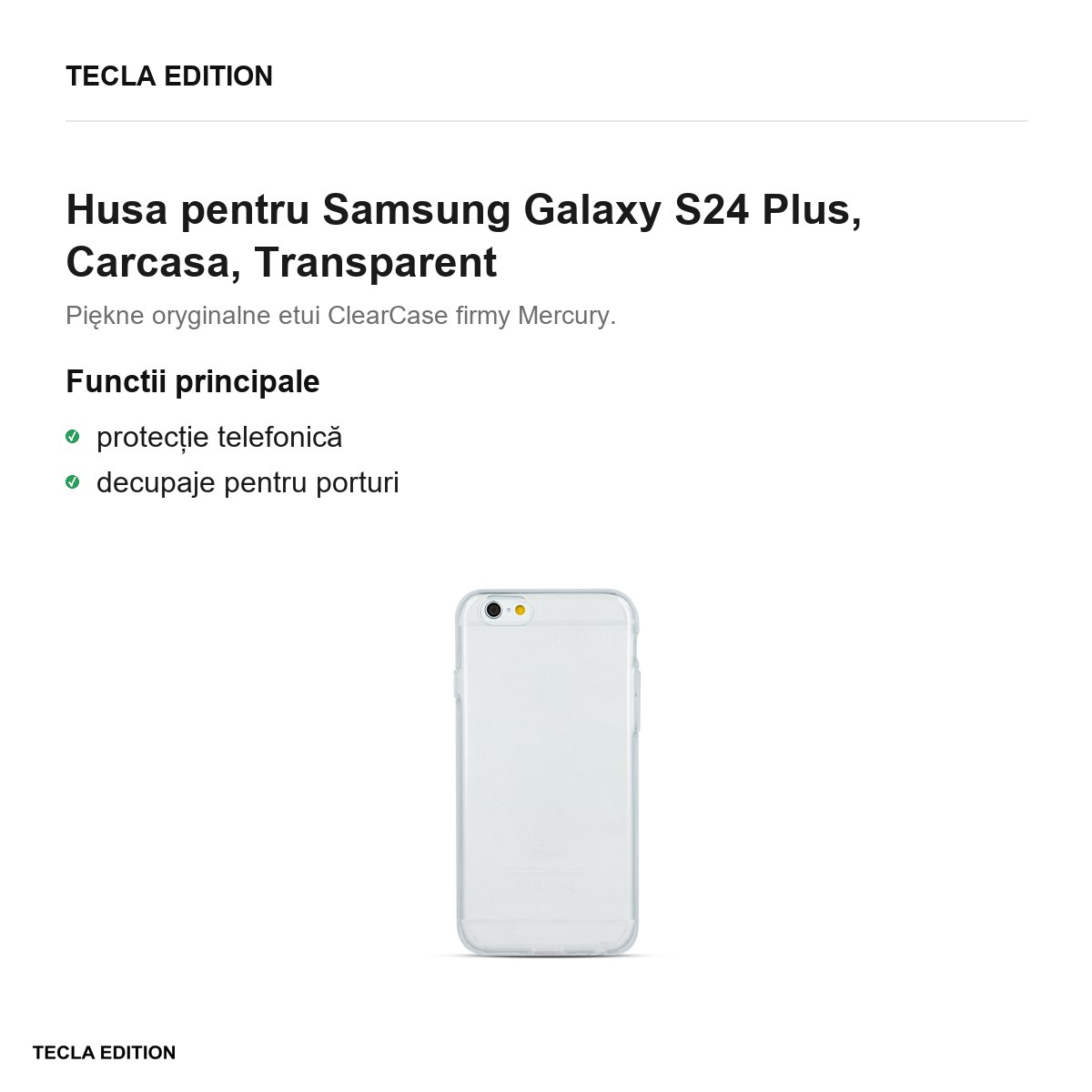 Husa Mercury Clear Jelly pentru Samsung Galaxy S24 Plus, Carcasa, Transparent [2]