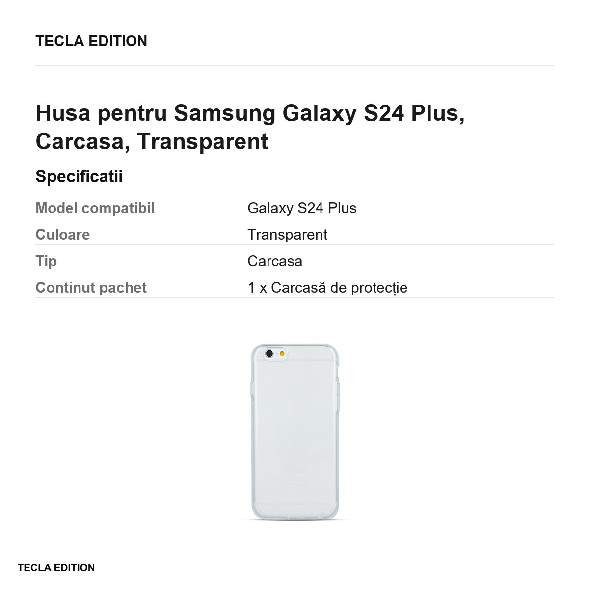 Husa Mercury Clear Jelly pentru Samsung Galaxy S24 Plus, Carcasa, Transparent [3]