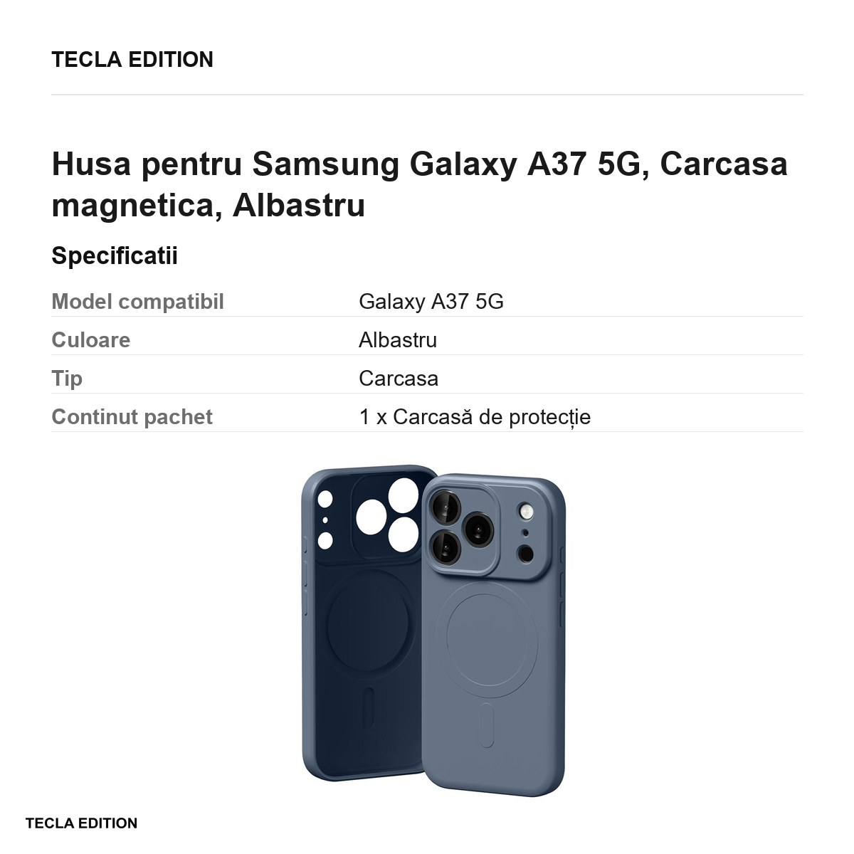 Husa Mercury Semi-Silicon Sierra pentru Samsung Galaxy A37 5G, Carcasa magnetica, Albastru [3]