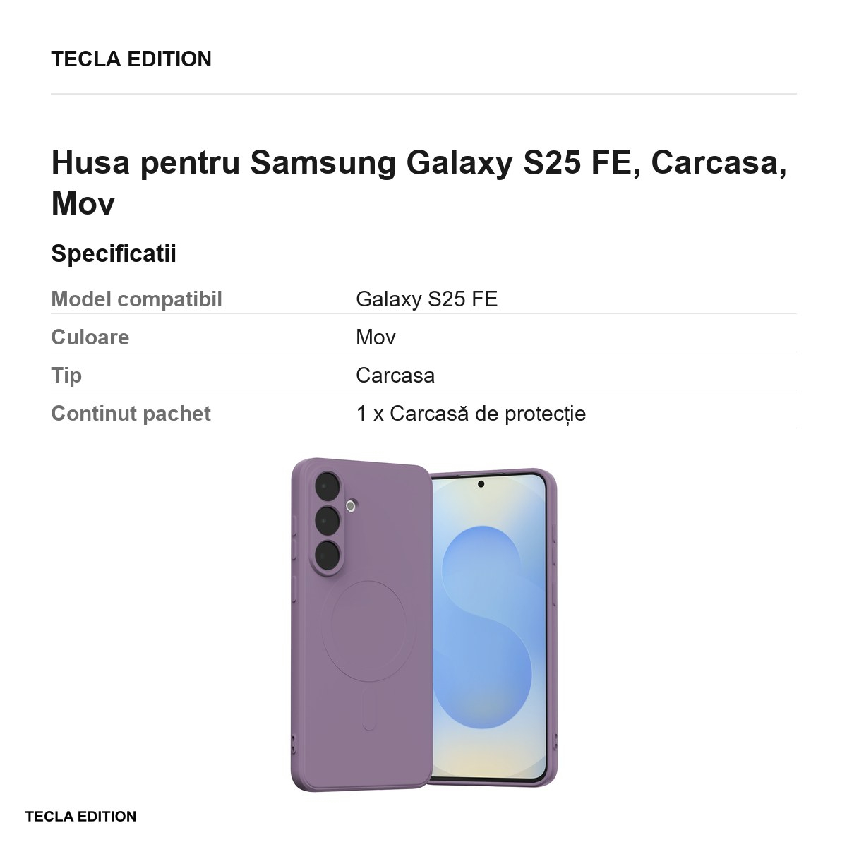 Husa Mercury Semi-silicone Lilac pentru Samsung Galaxy S25 FE, Carcasa, Mov [3]