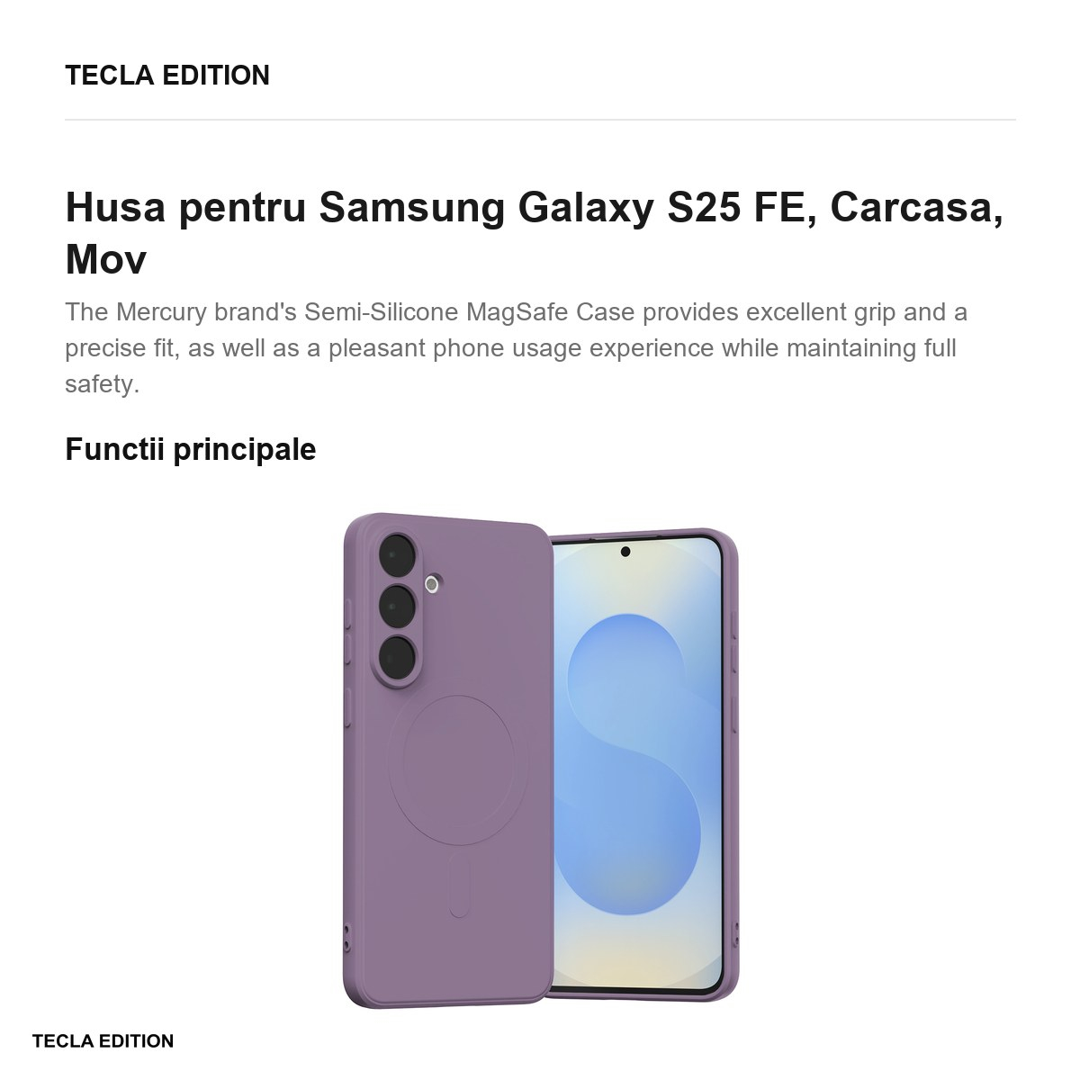 Husa Mercury Semi-silicone Lilac pentru Samsung Galaxy S25 FE, Carcasa, Mov [2]
