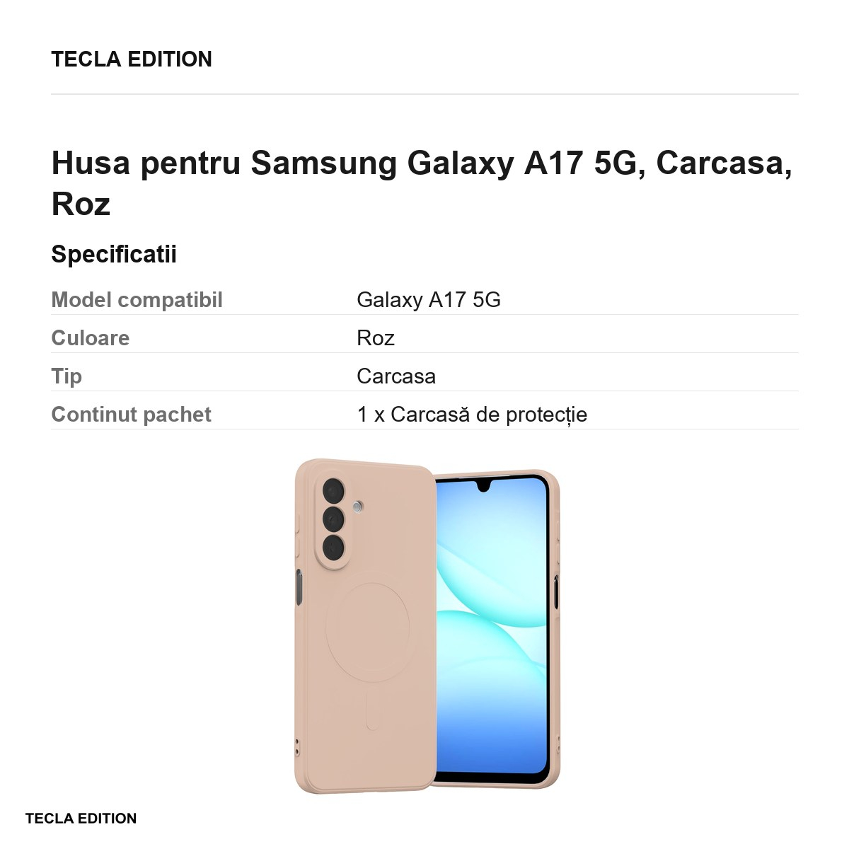 Husa Mercury Semi-silicone pentru Samsung Galaxy A17 5G, Carcasa, Roz [3]