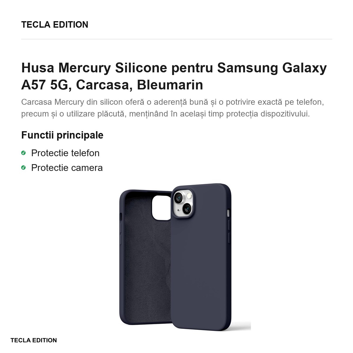 Husa Mercury Silicone pentru Samsung Galaxy A57 5G, Carcasa, Bleumarin [2]