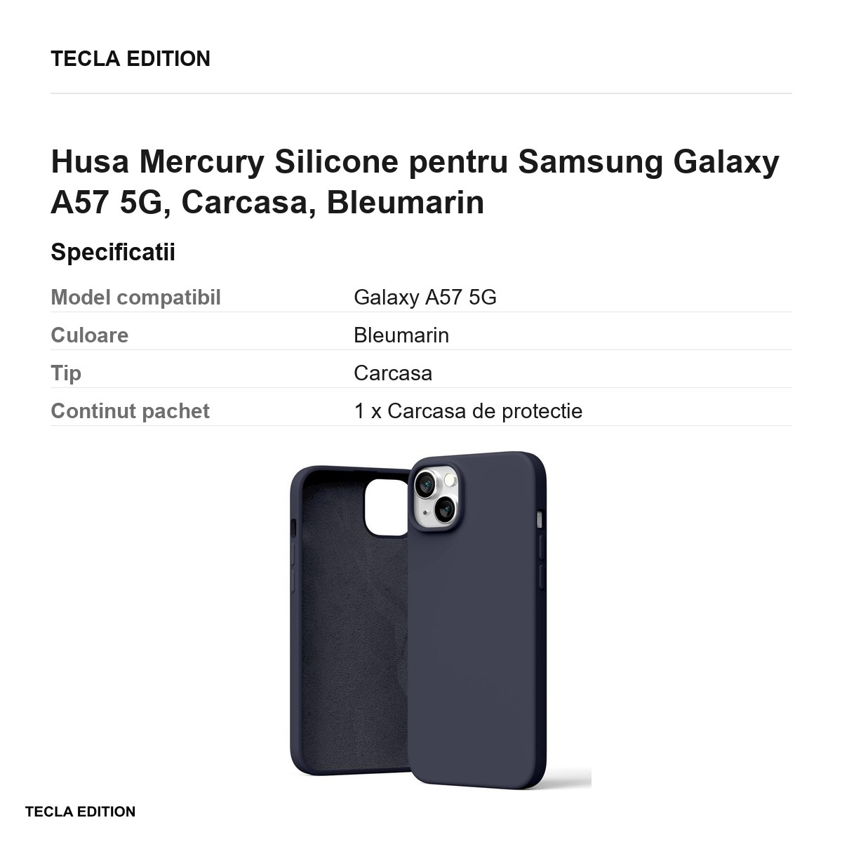 Husa Mercury Silicone pentru Samsung Galaxy A57 5G, Carcasa, Bleumarin [3]