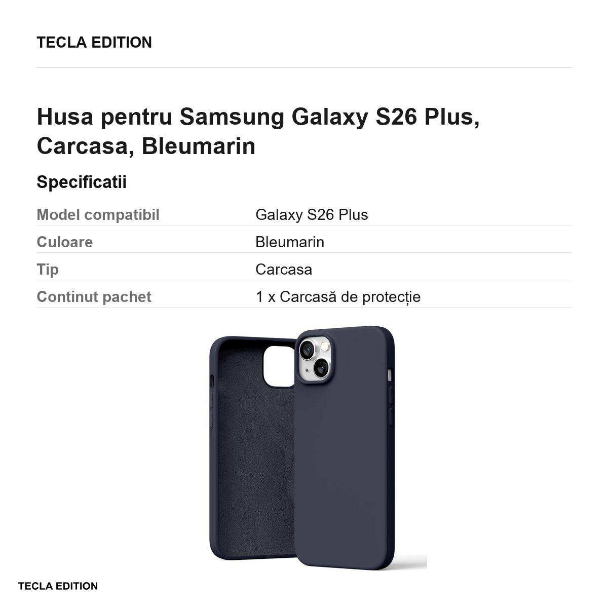Husa Mercury Silicone + pentru Samsung Galaxy S26 Plus, Carcasa, Bleumarin [3]