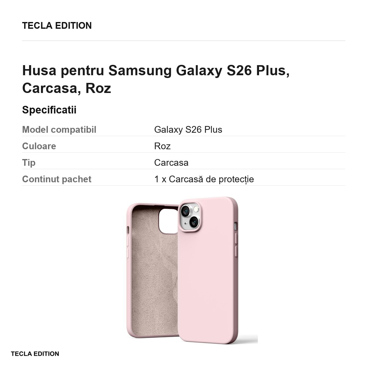 Husa Mercury Silicone + Sand pentru Samsung Galaxy S26 Plus, Carcasa, Roz [3]