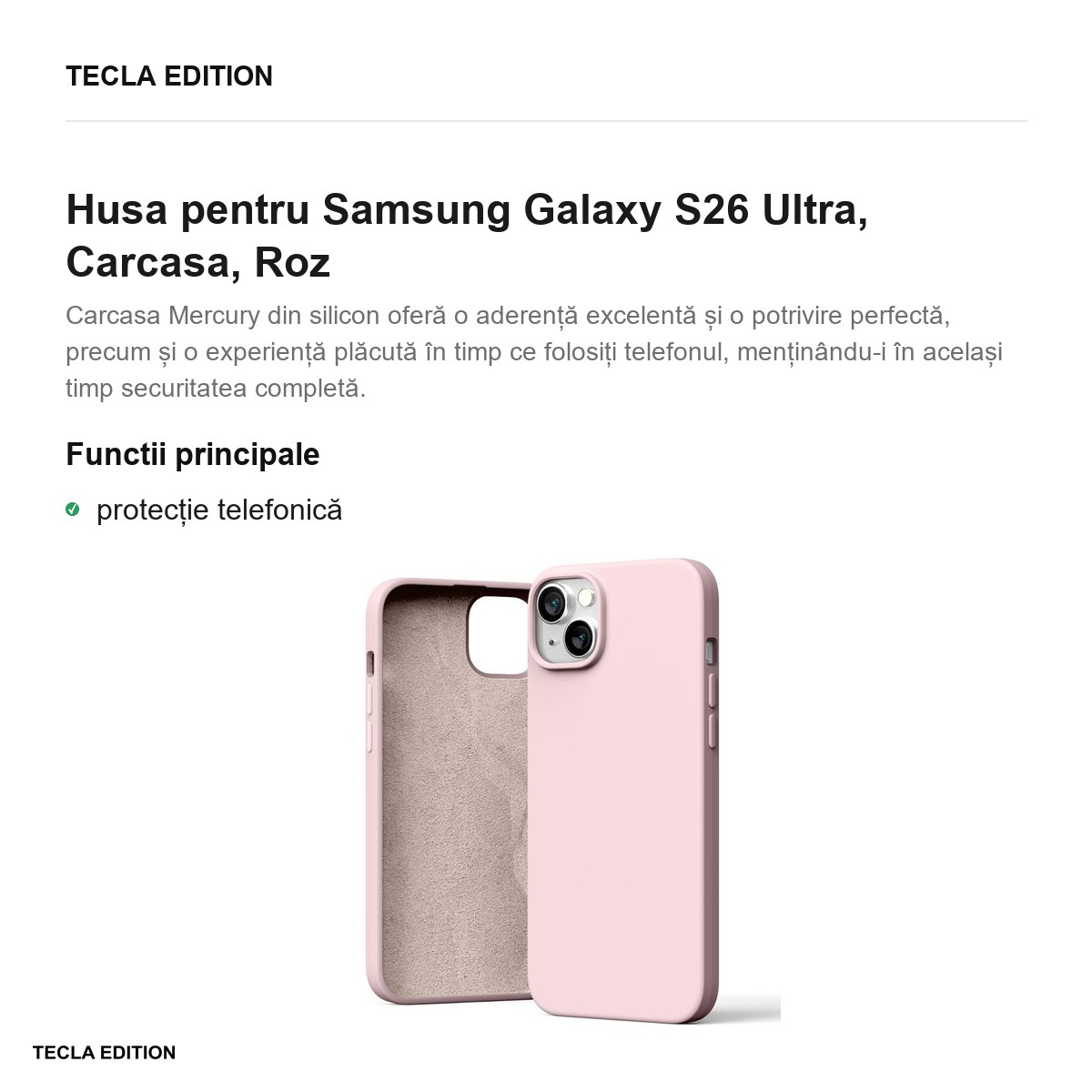Husa Mercury Silicone Sand pentru Samsung Galaxy S26 Ultra, Carcasa, Roz [2]