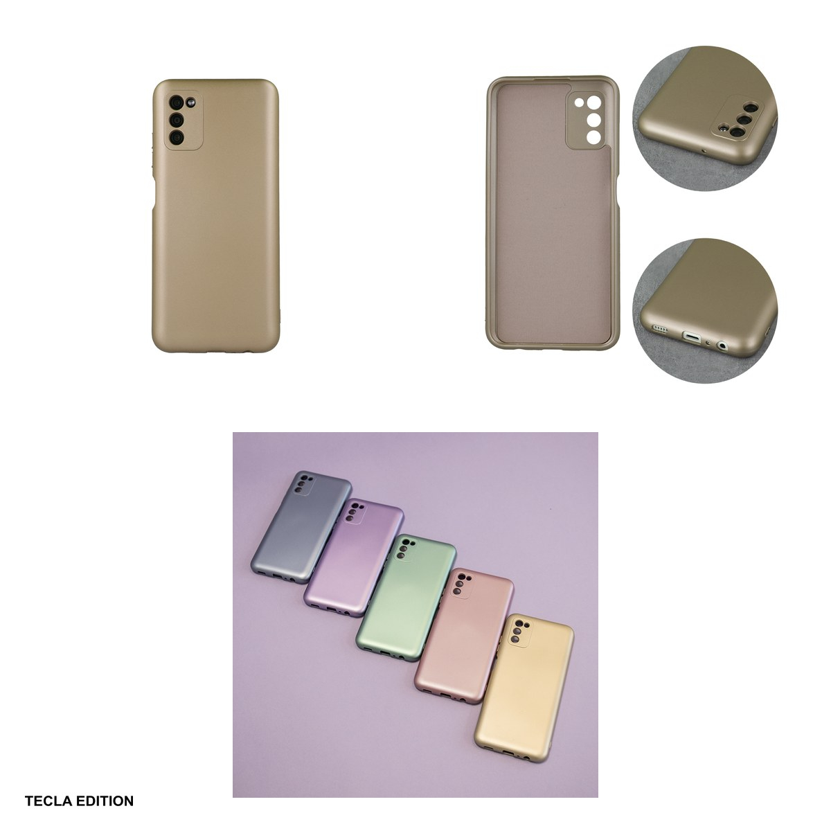 Husa Metallic pentru Samsung Galaxy A15 5G, Galaxy A15 4G, Carcasa, Auriu [4]